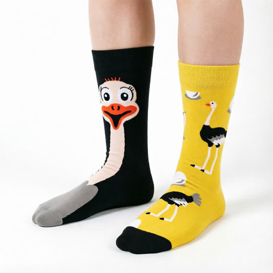 Plusock Funny Ostrich Quarter Socks - Yellow - EU35-43(US2-9） - image 0