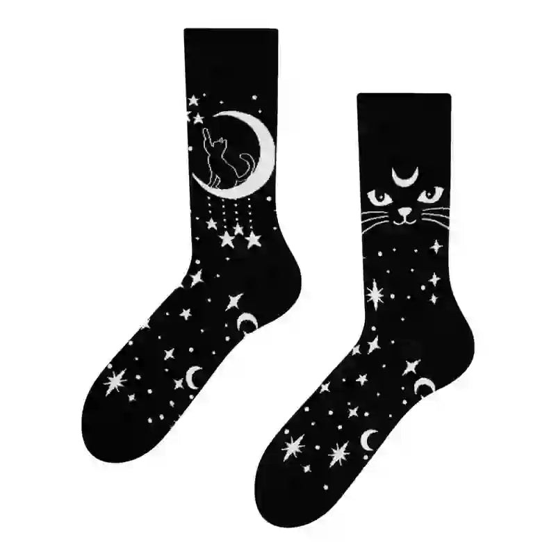Plusock Moon Cat Quarter Socks - image 1