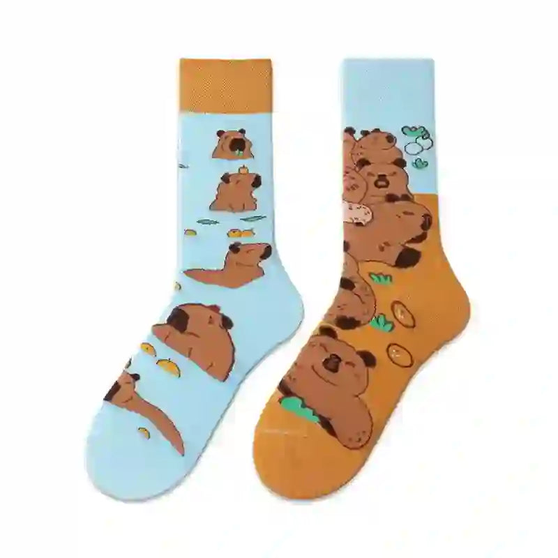 Plusock Cute Kapibala Quarter Socks - image 1