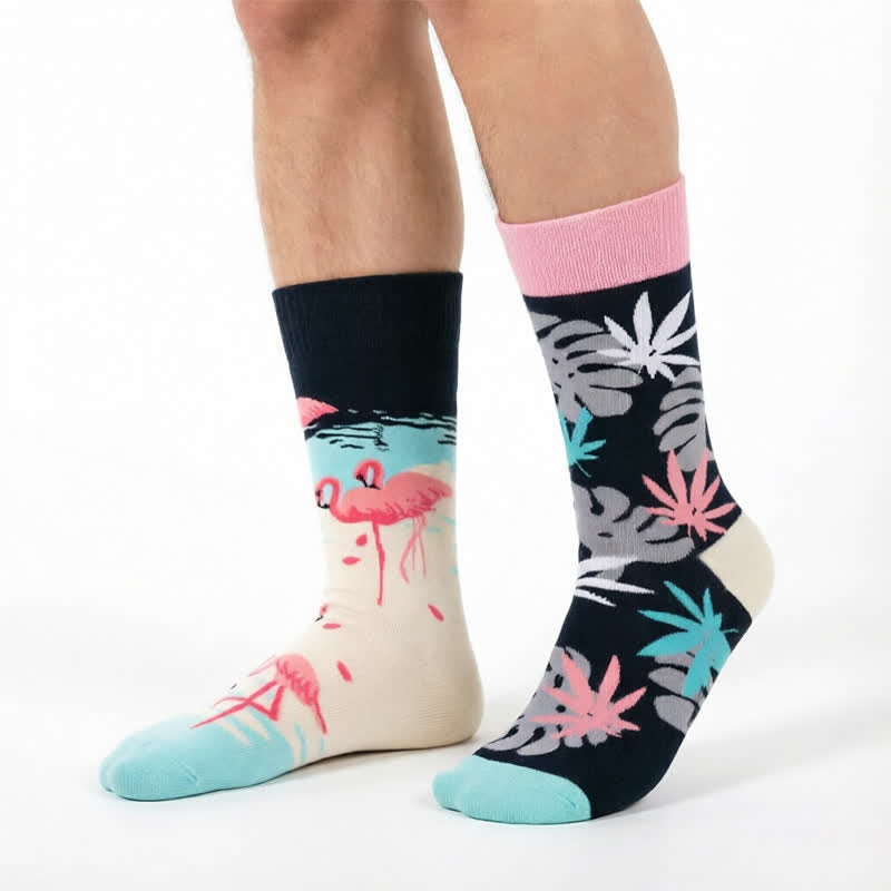 Plusock Flamingo Tropical Quarter Socks - Pink - EU35-43(US2-9) - image 0