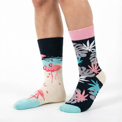 Plusock Flamingo Tropical Quarter Socks - Pink - EU35-43(US2-9) - image 0