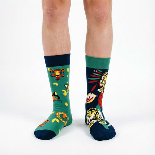 Plusock Playful Tiger Quarter Socks - Green - EU35-43(US2-9) - image 0
