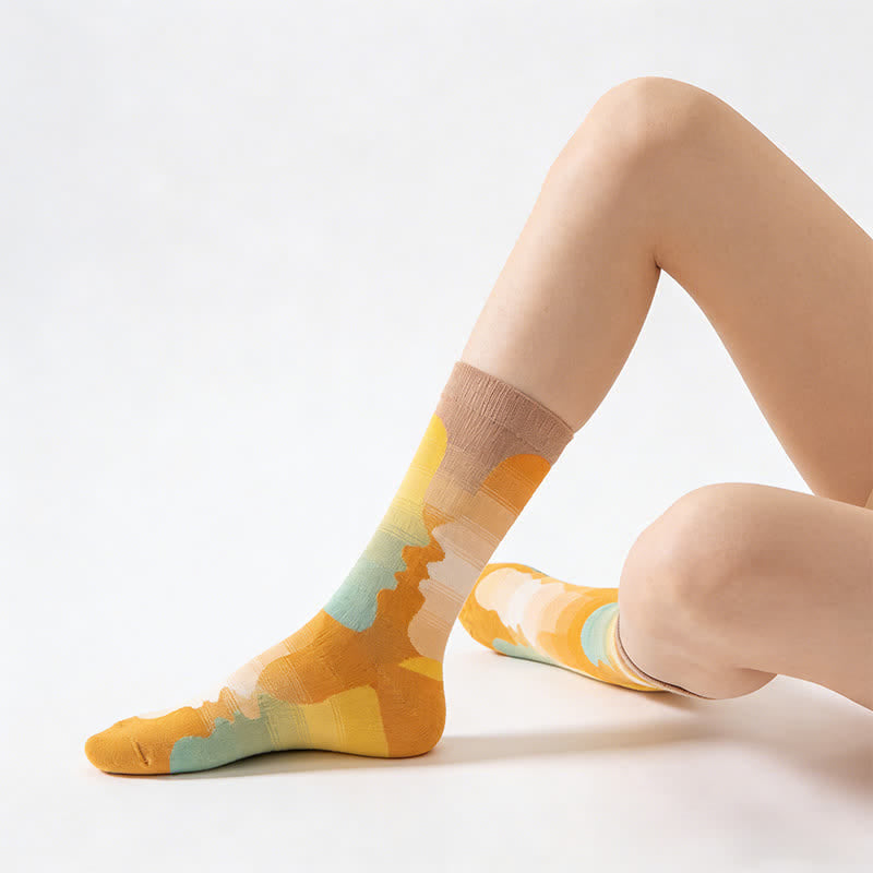 Plusock Playful Painting Pattern Quarter Socks(3 Pairs) - image 2