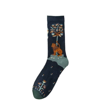 Plusock Hand Drawn Pattern Quarter Socks(4 Pairs) - image 7