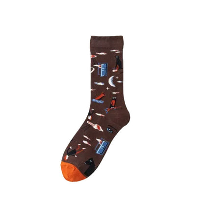 Plusock Hand Drawn Pattern Quarter Socks(4 Pairs) - image 6