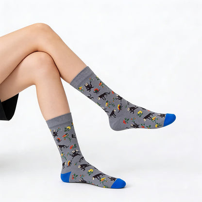 Plusock Hand Drawn Pattern Quarter Socks(4 Pairs) - image 1