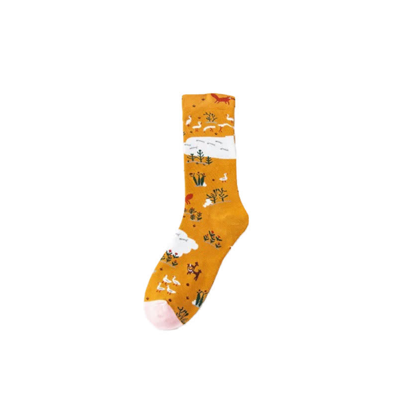 Plusock Playful Painting Pattern Quarter Socks(4 Pairs) - image 8