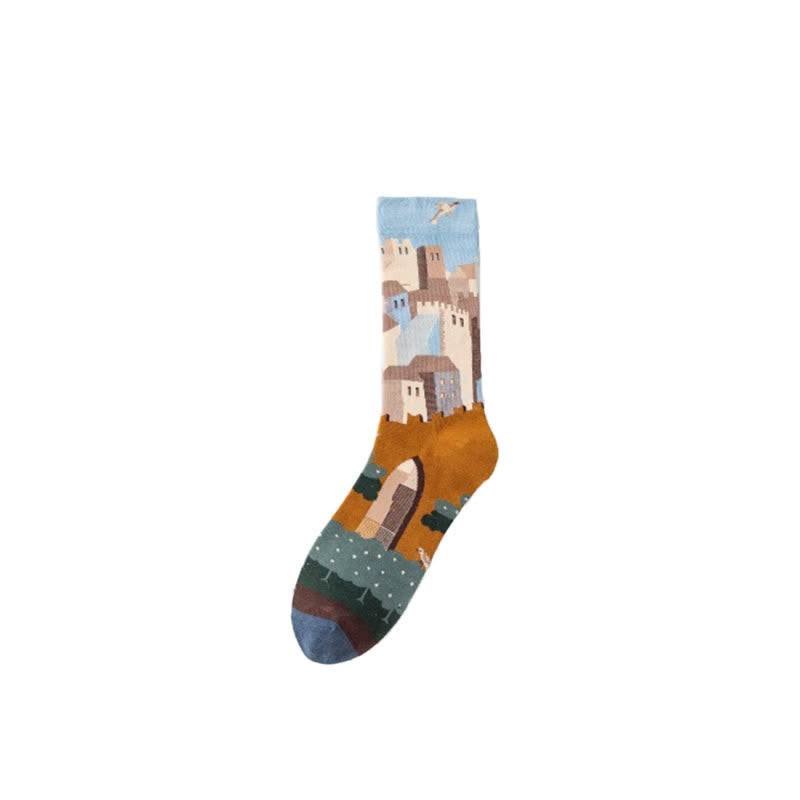 Plusock Playful Painting Pattern Quarter Socks(4 Pairs) - image 7