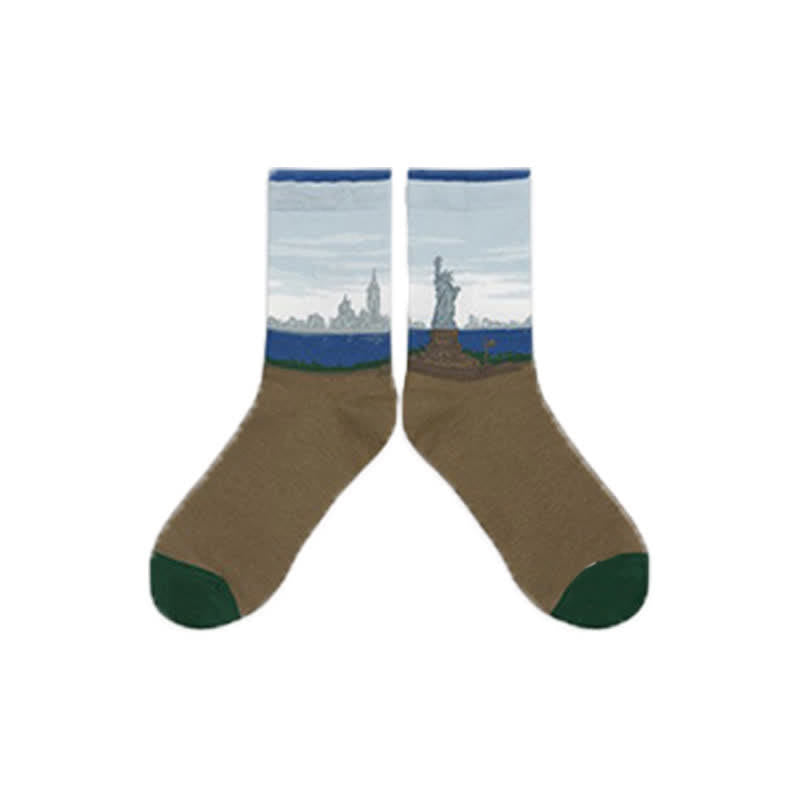 Plusock Castle Sunset Quarter Socks(3 Pairs) - Green - EU35-40(US2-7) - image 7