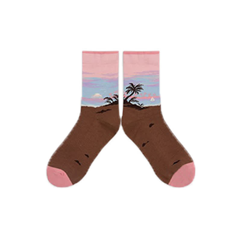 Plusock Castle Sunset Quarter Socks(3 Pairs) - Pink - EU35-40(US2-7) - image 8