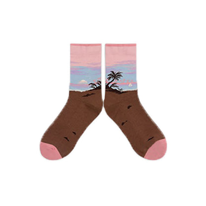 Plusock Castle Sunset Quarter Socks(3 Pairs) - Pink - EU35-40(US2-7) - image 8