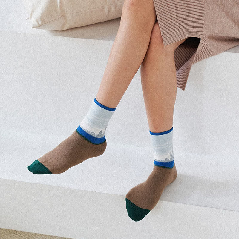 Plusock Castle Sunset Quarter Socks(3 Pairs) - image 1