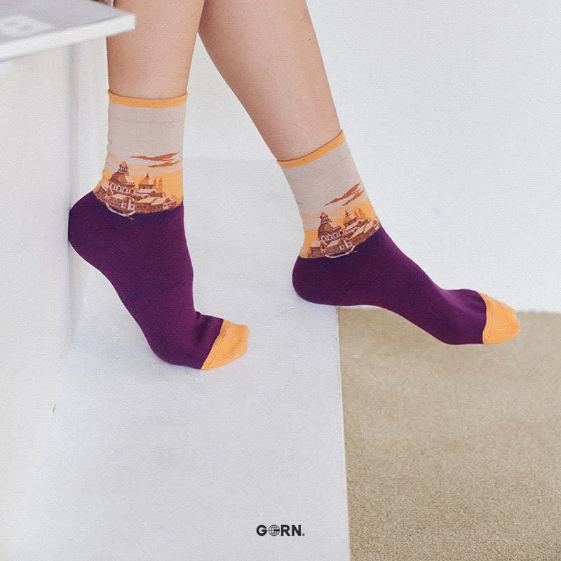 Plusock Castle Sunset Quarter Socks(3 Pairs) - image 3