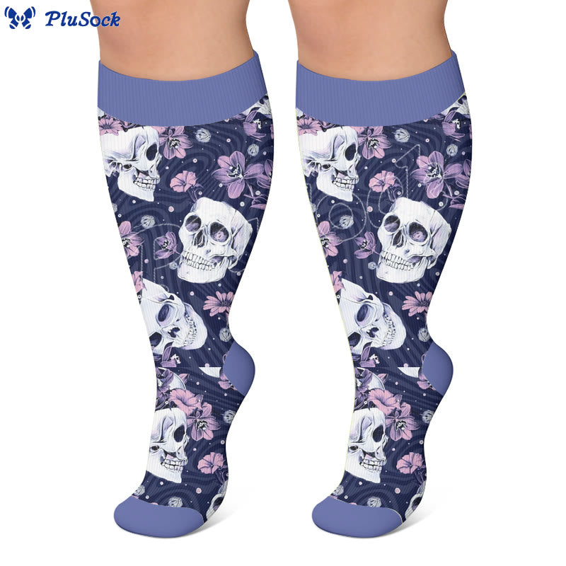 Plusock Plus Size Skull Series Compression Socks - image 4