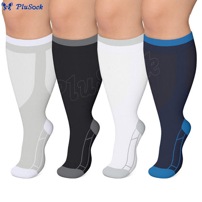 Plusock Plus Size Classic Solid Compression Socks - image 0