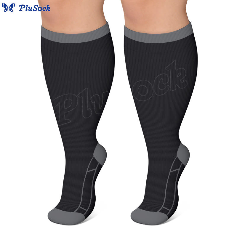 Plusock Plus Size Classic Solid Compression Socks - image 1