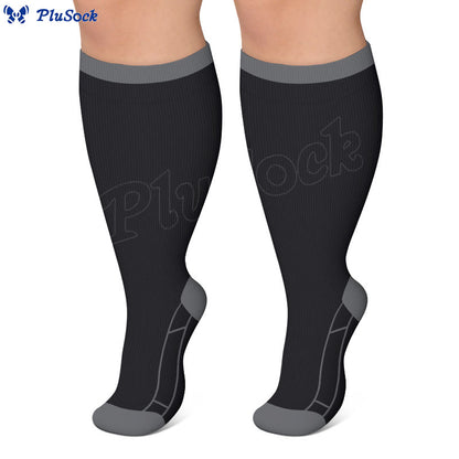 Plusock Plus Size Classic Solid Compression Socks - image 1
