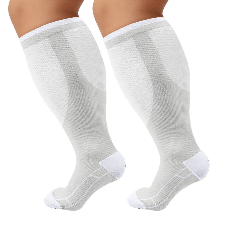 Plusock Plus Size Classic Solid Compression Socks - Grey - 4XL - image 6