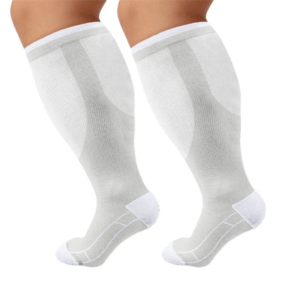 Plusock Plus Size Classic Solid Compression Socks - Grey - 4XL - image 6