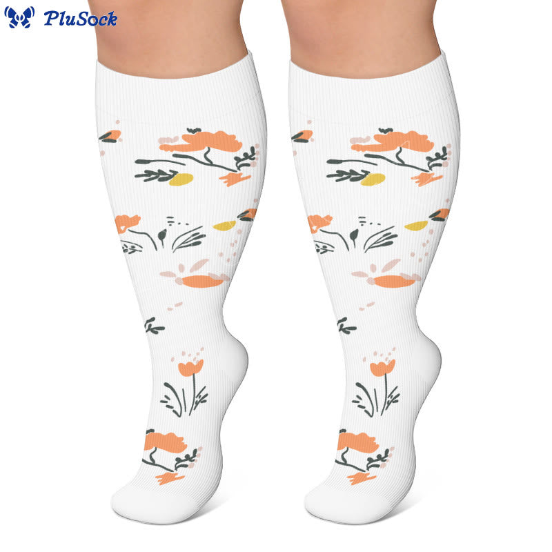 Plusock Plus Size Elegant Floral Compression Socks - image 4