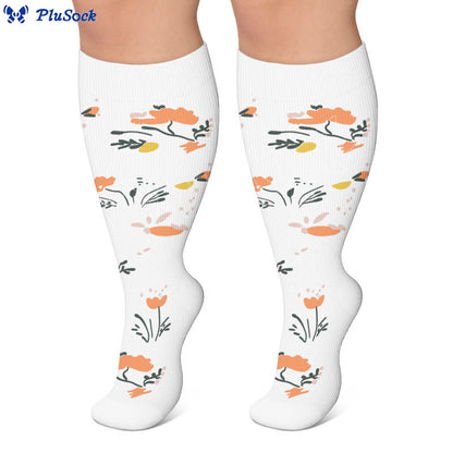 Plusock Plus Size Elegant Floral Compression Socks - image 4