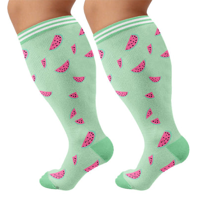 Plusock Plus Size Fruity Fun Compression Socks - Watermelon - 4XL - image 8