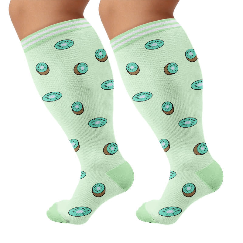 Plusock Plus Size Fruity Fun Compression Socks - Kiwi - 4XL - image 6