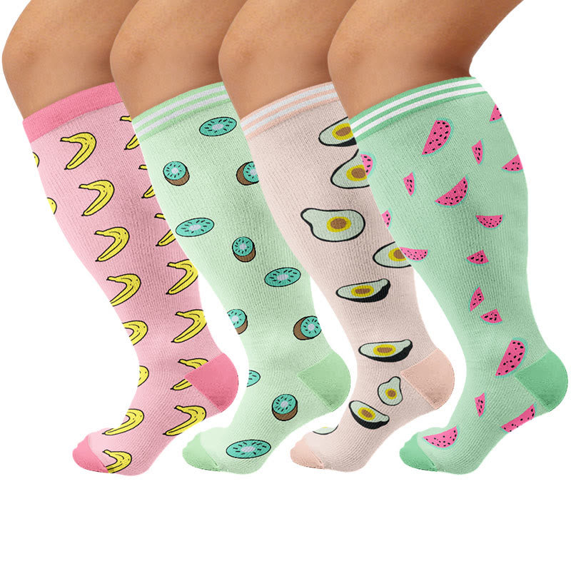 Plusock Plus Size Fruity Fun Compression Socks - image 1