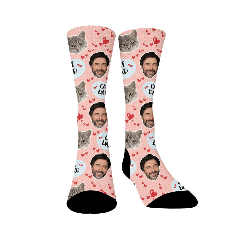 Plusock Cat Mom Dad Pet Face Custom Socks - Pink - Dad - EU37-44(US4-10) - image 10
