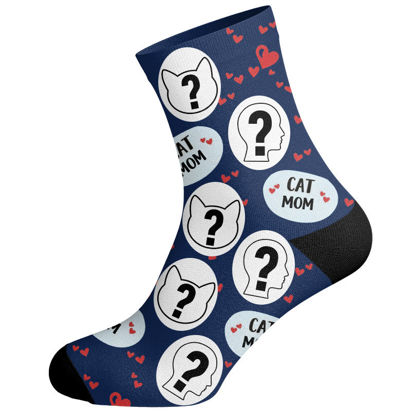Plusock Cat Mom Dad Pet Face Custom Socks - image 18