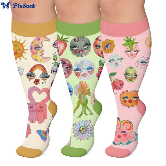 Plusock Plus Size Retro Features Compression Socks - image 0