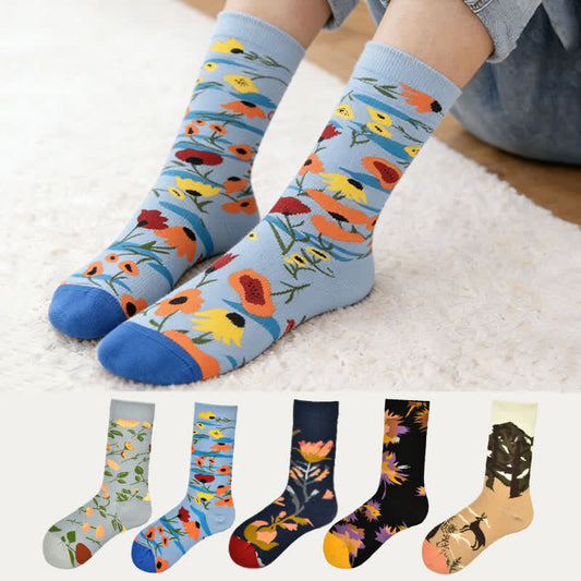 Plusock Vintage Floral Quarter Socks(3 Pairs) - image 0