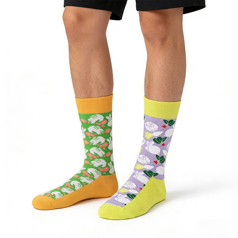 Plusock Cute Rabbit Running Quarter Socks - Green - EU35-43(US2-9) - image 0