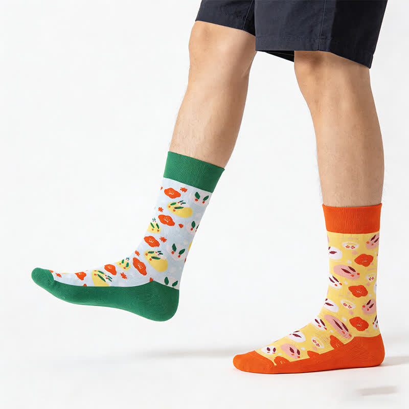 Plusock Cute Rabbit Quarter Socks - Orange - EU35-43(US2-9) - image 0