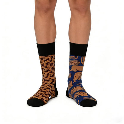 Plusock Cartoon Whale Quarter Socks - Black - EU35-43(US2-9) - image 0