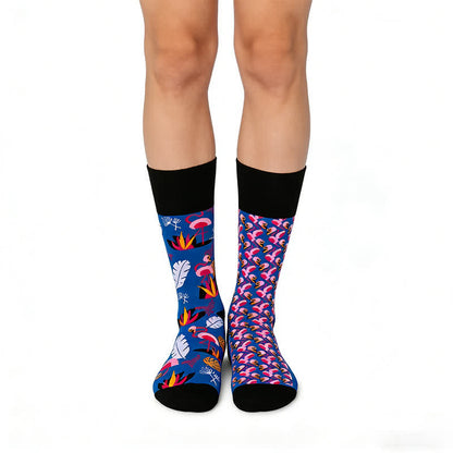 Plusock Playful Flamingo Quarter Socks - Blue - EU35-43(US2-9) - image 0