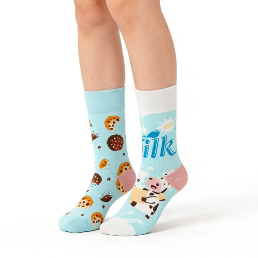 Plusock Milk Cookie Cow Quarter Socks - Light Blue - EU36-43(US3-9) - image 0