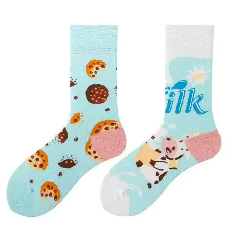 Plusock Milk Cookie Cow Quarter Socks - image 1