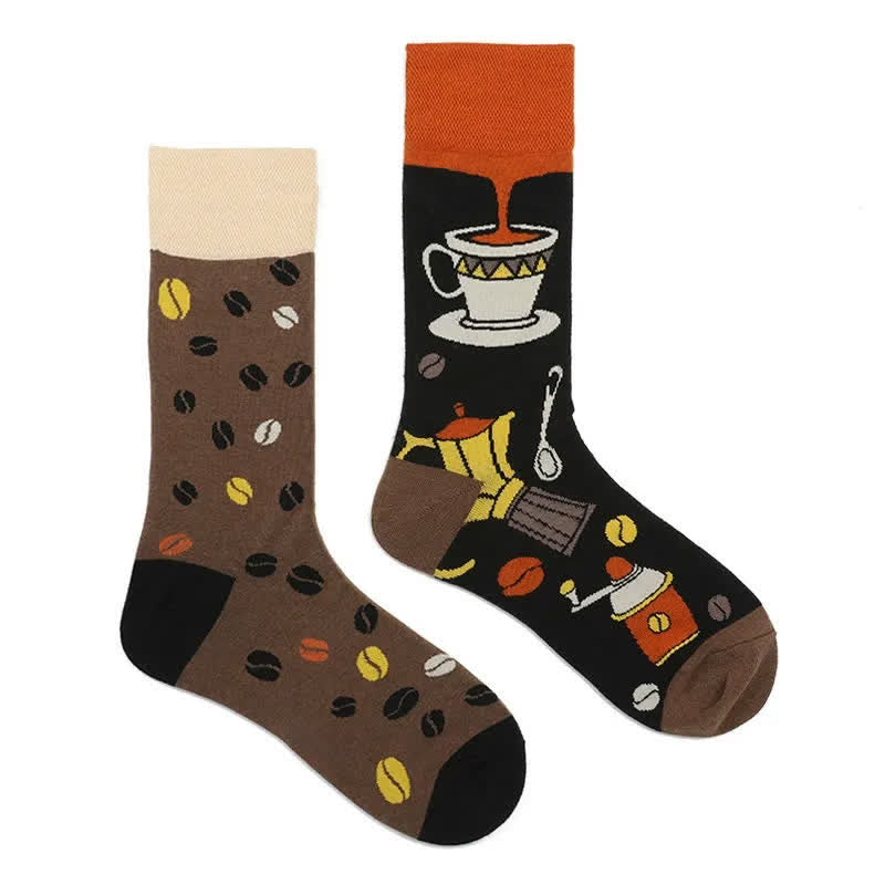 Plusock Cartoon Coffee Quarter Socks - image 1