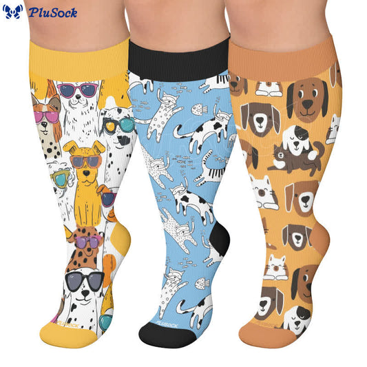 Plusock Plus Size Sunglasses Dog Compression Socks - image 0