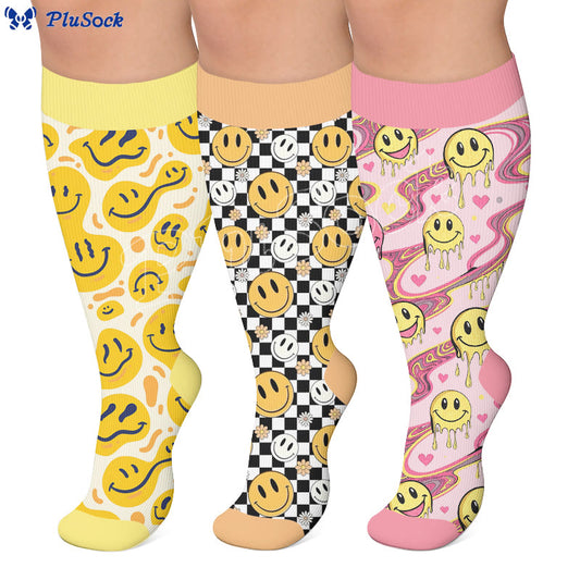Plusock Plus Size Distorted Smiles Compression Socks - image 0