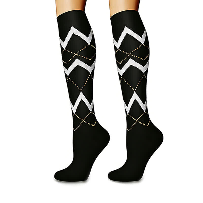 Plusock Heart Dots Star Compression Socks(6 Pairs) - image 1