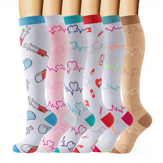 Plusock Healthcare Themed Compression Socks(6 Pairs) - Multicolor - L/XL - image 0