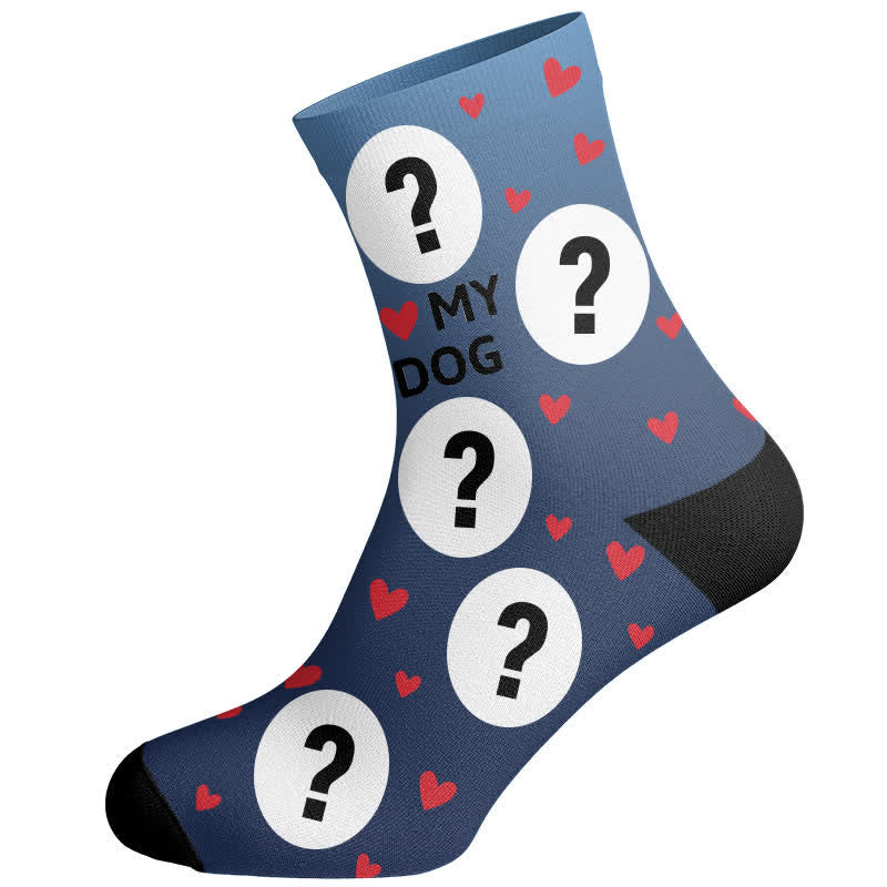 Plusock Love My Dog Custom Pet Socks - Navy Blue - EU37-44(US4-10) - image 5