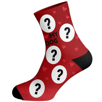 Plusock Love My Dog Custom Pet Socks - Red - EU37-44(US4-10) - image 6