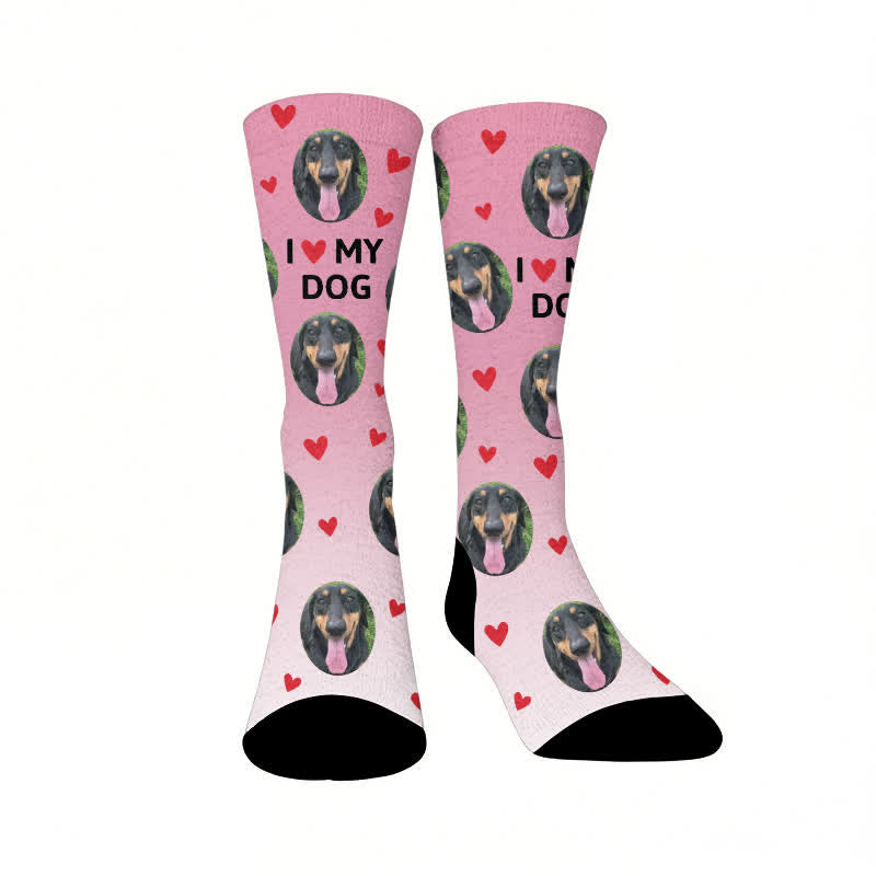 Plusock Love My Dog Custom Pet Socks - image 1