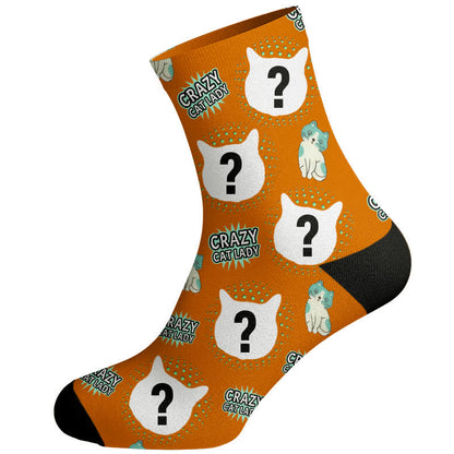 Plusock Crazy Cat Lady Custom Cat Socks - Orange - EU37-44(US4-10) - image 8