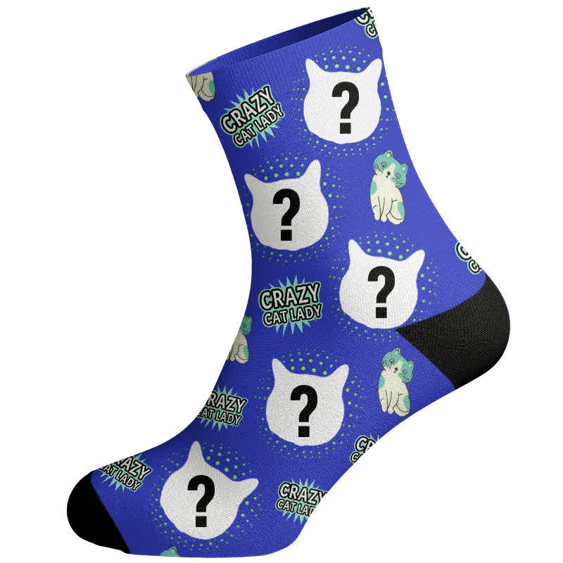Plusock Crazy Cat Lady Custom Cat Socks - Purple - EU37-44(US4-10) - image 7