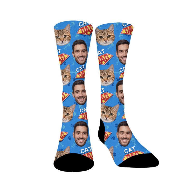 Plusock Cat Dad Custom Cat Face Socks - image 1
