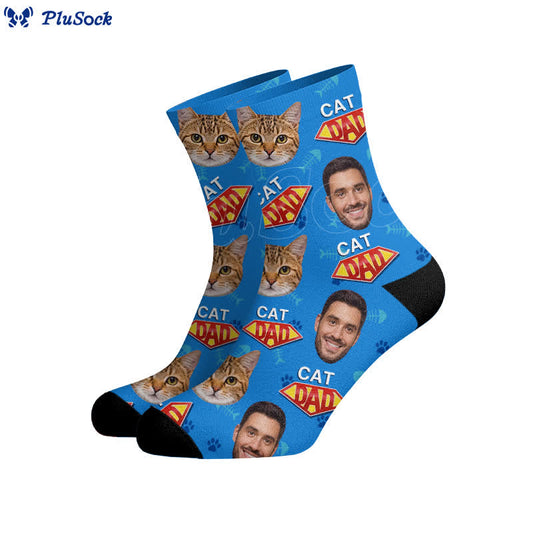 Plusock Cat Dad Custom Cat Face Socks - image 0